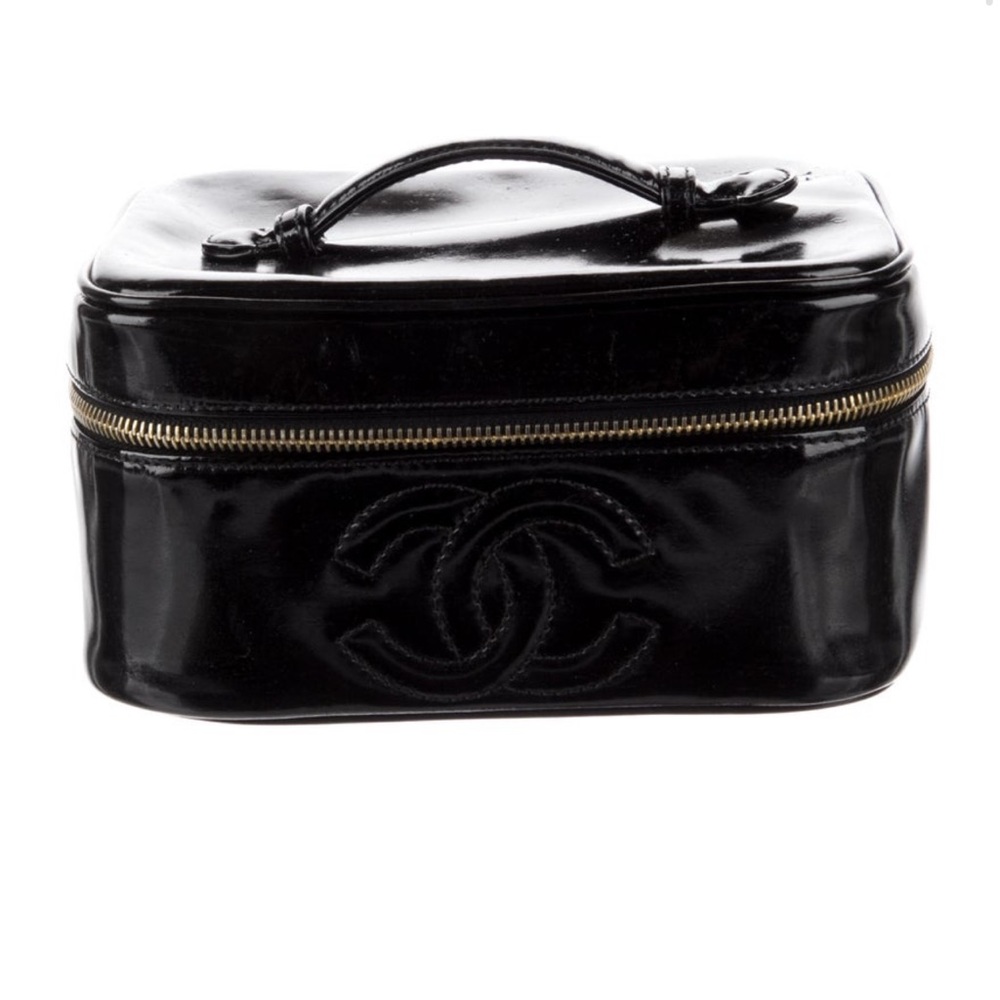 Chanel Black Leather Vanity Bag